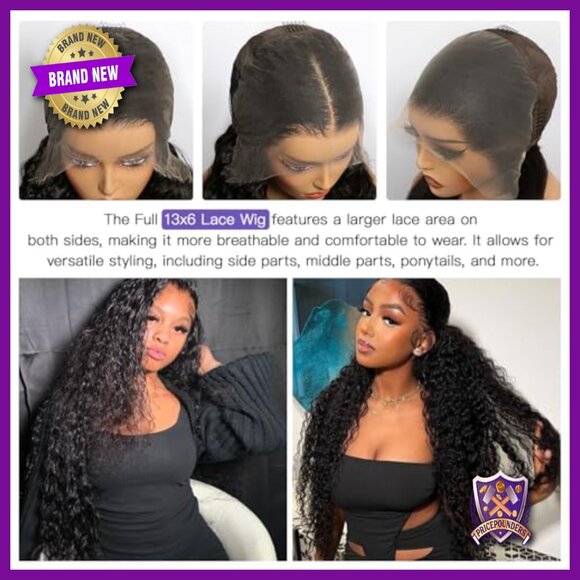 13x6 Full Lace Frontal Wig, 210% Density Virgin Human Hair, Wet & Wavy Style main image 4
